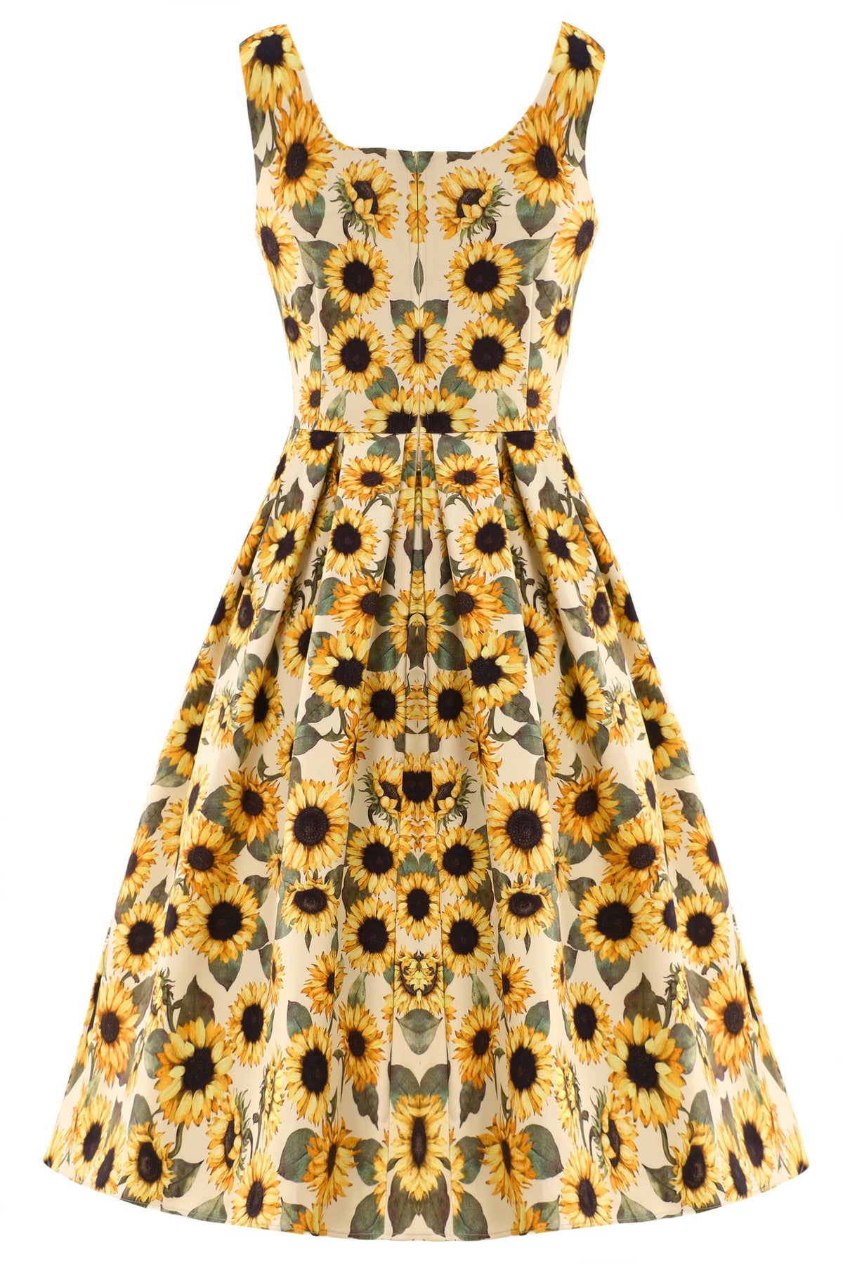 Amanda Sunflower Flared Dress