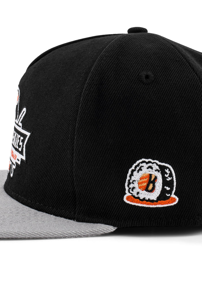 Blackskies-Sushi-Time-Snapback-Cap-Nigiri-Japan-Baseball-Hat-Maki-Roll-Detail