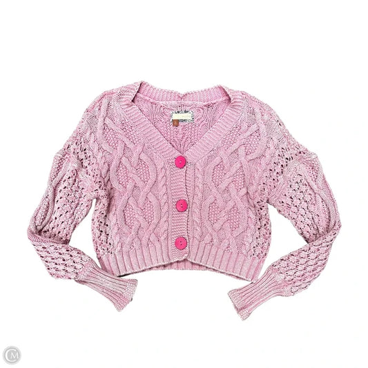 Sweater Cardigan By Pilcro In Pink, Size: Xs
