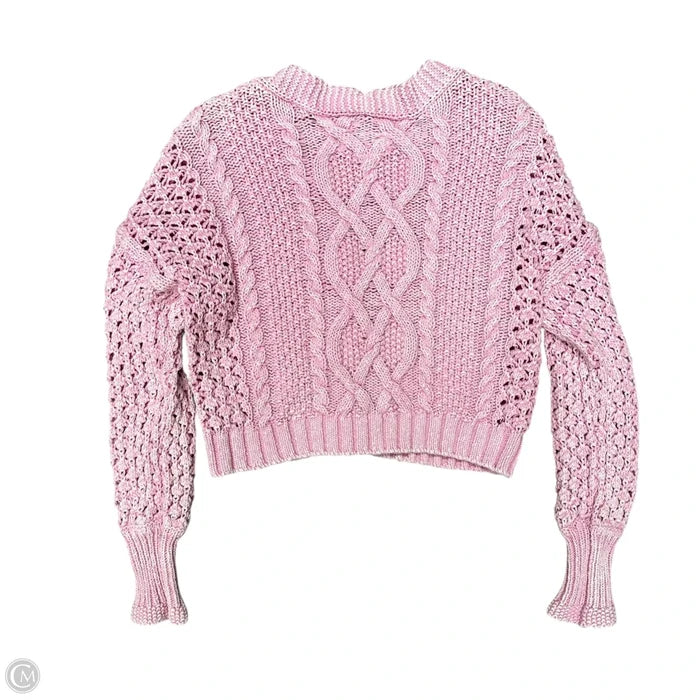 Sweater Cardigan By Pilcro In Pink, Size: Xs