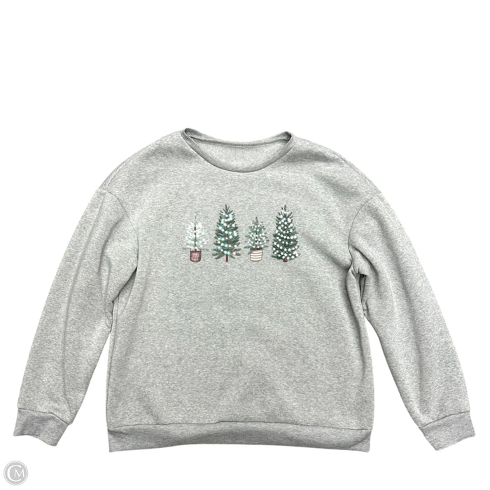 Sweatshirt Crewneck In Grey, Size: 1x