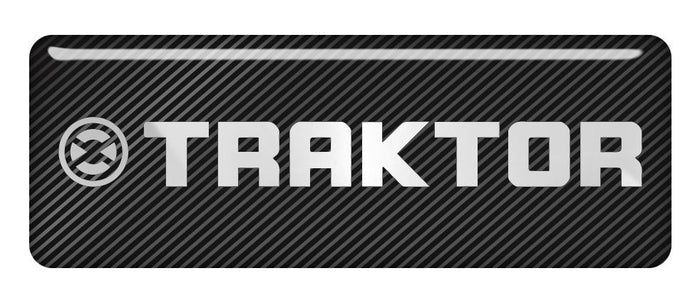 Traktor 2.75"x1" Chrome Effect Domed Case Badge / Sticker Logo