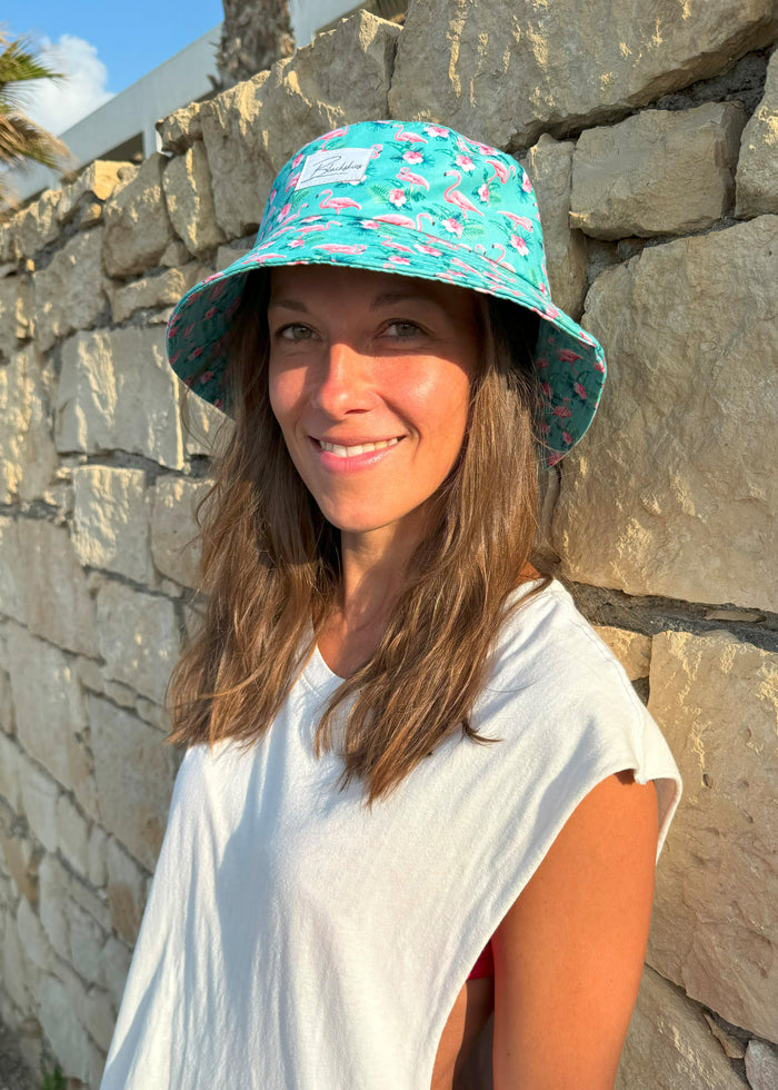 Blackskies-Tropical-Flamingo-Vol-II-Bucket-Hat-Mint-Green-Model-Female