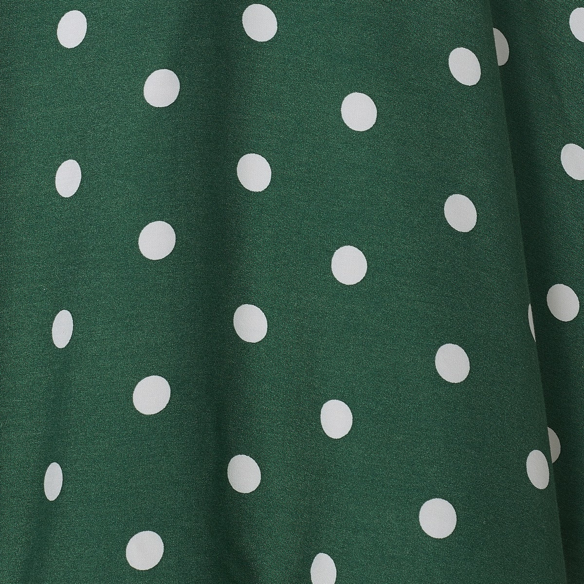 Janice V-Neck Flared Tea Dress in Green Polka Dot Print