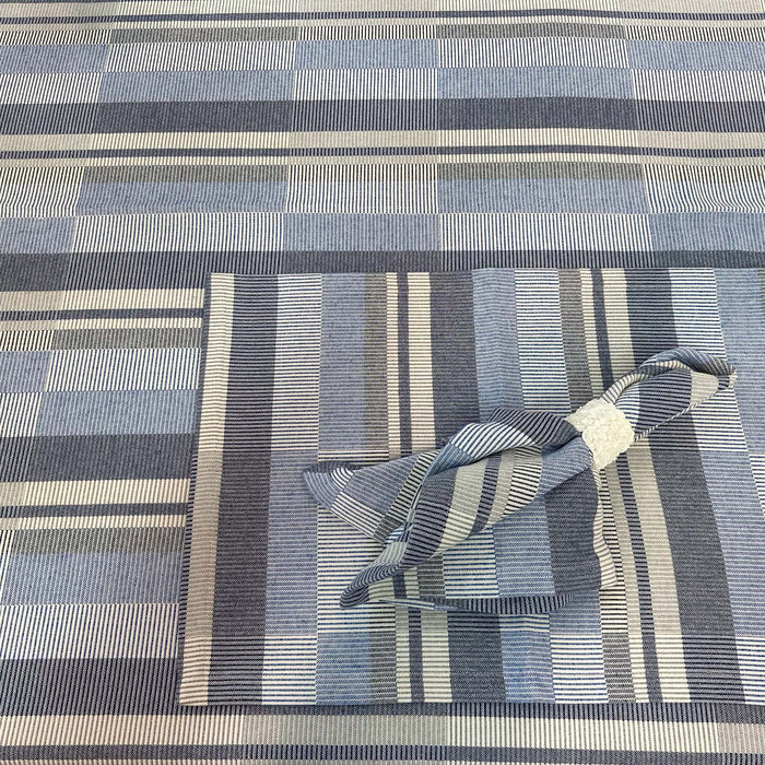 Viola Woven Tablecloth, Navy & Cobalt Eleish Van Breems Home