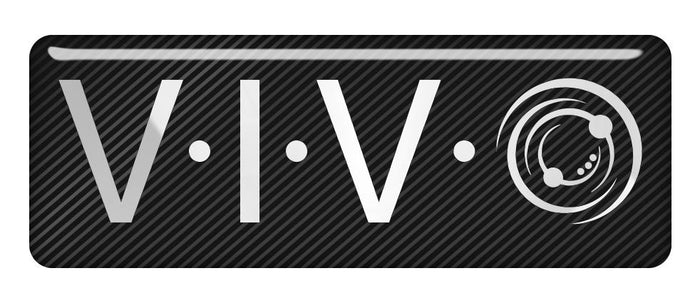 VIVO 2.75"x1" Chrome Effect Domed Case Badge / Sticker Logo