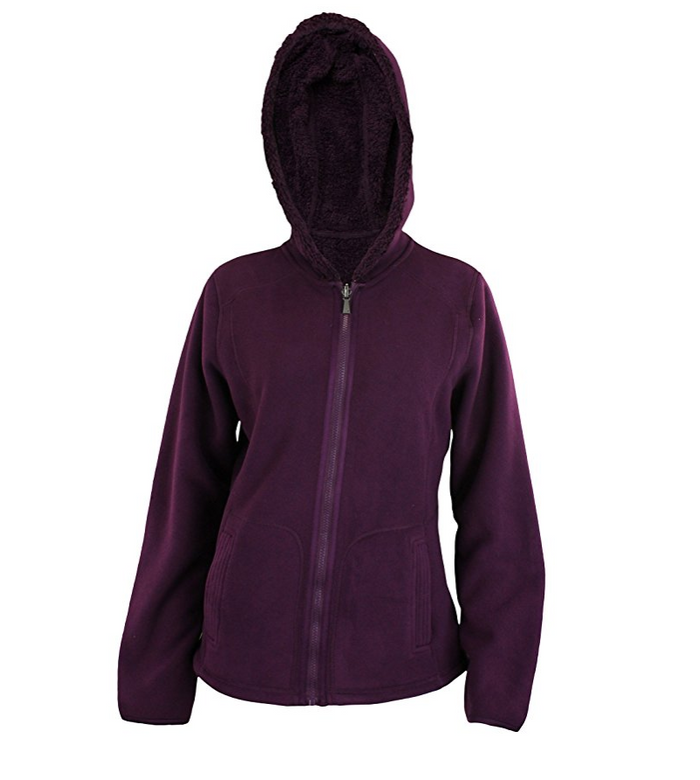 Weatherproof Women's Reversible Full Zip Hooded Polar Fleece&Faux Fur Jacket, Color Options