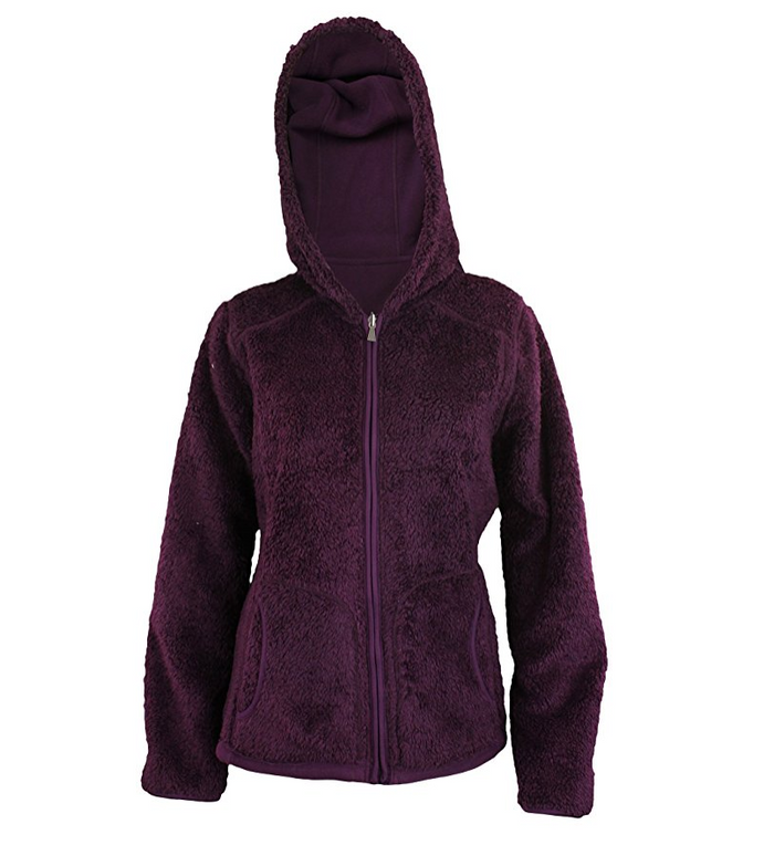 Weatherproof Women's Reversible Full Zip Hooded Polar Fleece&Faux Fur Jacket, Color Options