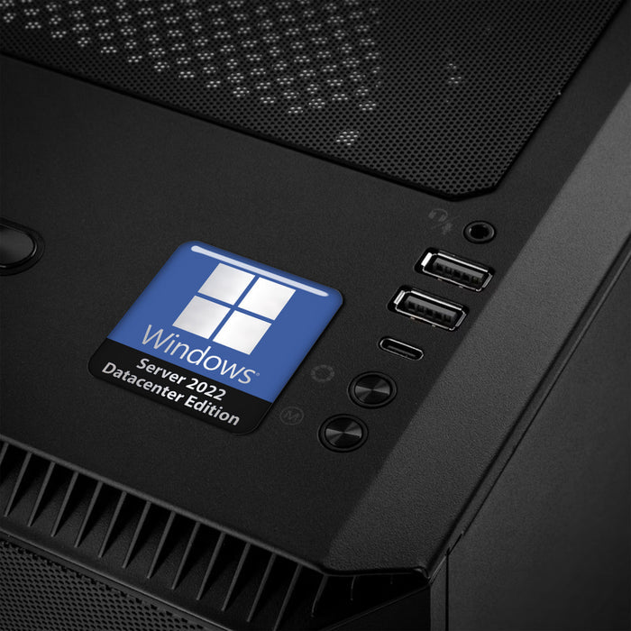 Windows Server 2022 Datacenter Edition 1"x1" Chrome Effect Domed Case Badge / Sticker Logo