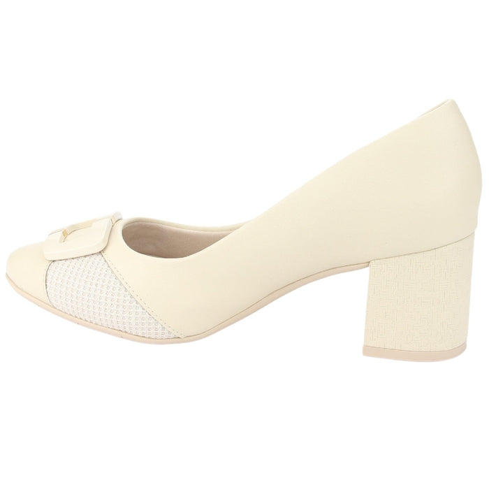 Zapato Comfortflex Mujer 2354403 Beige Casual Tacones Altos Comfortflex