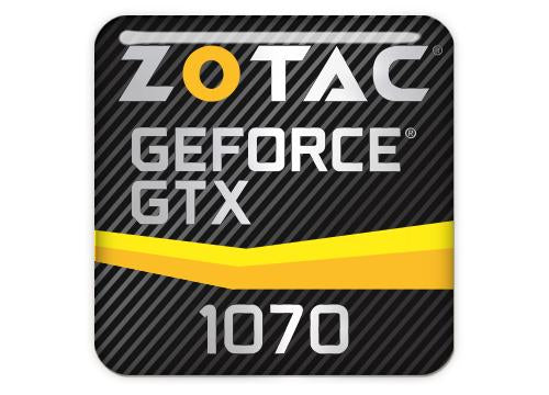 Zotac GeForce GTX 1070 1"x1" Chrome Effect Domed Case Badge / Sticker Logo