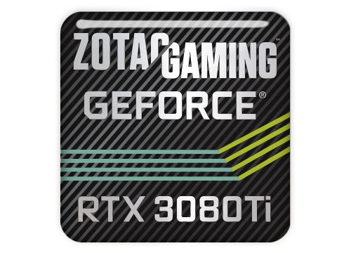 Zotac GeForce RTX 3080 Ti 1"x1" Chrome Effect Domed Case Badge / Sticker Logo