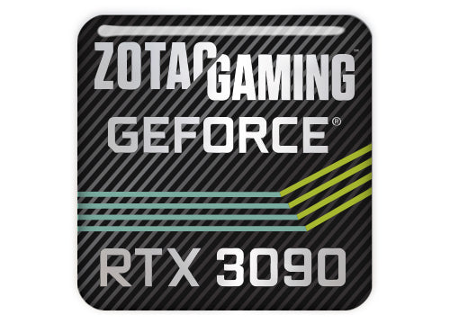Zotac GeForce RTX 3090 1"x1" Chrome Effect Domed Case Badge / Sticker Logo